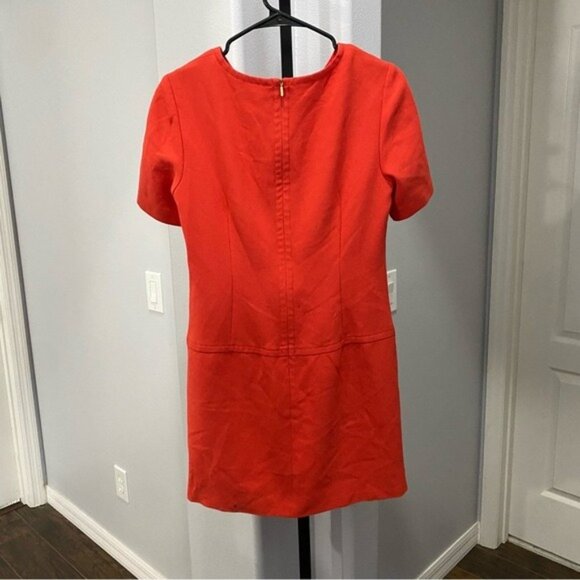 Trina Turk Dress Size 4 Red Caicos Shift Mini Mod 60s Style Pocket Front - Picture 11 of 12